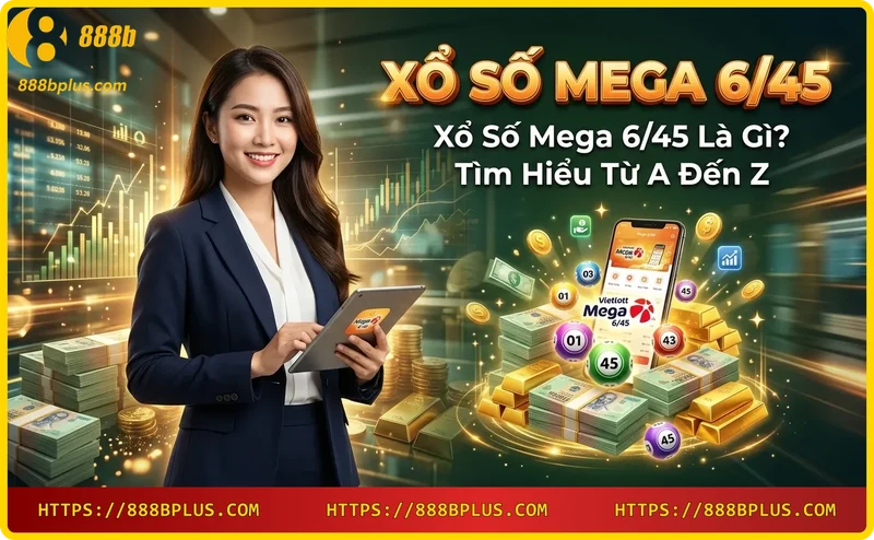 Bóng số Mega 6/45 với biểu đồ giải thưởng hologram