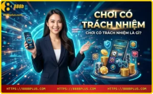 Cân bằng vàng với chip casino hai bên, tượng trưng cho chơi có trách nhiệm