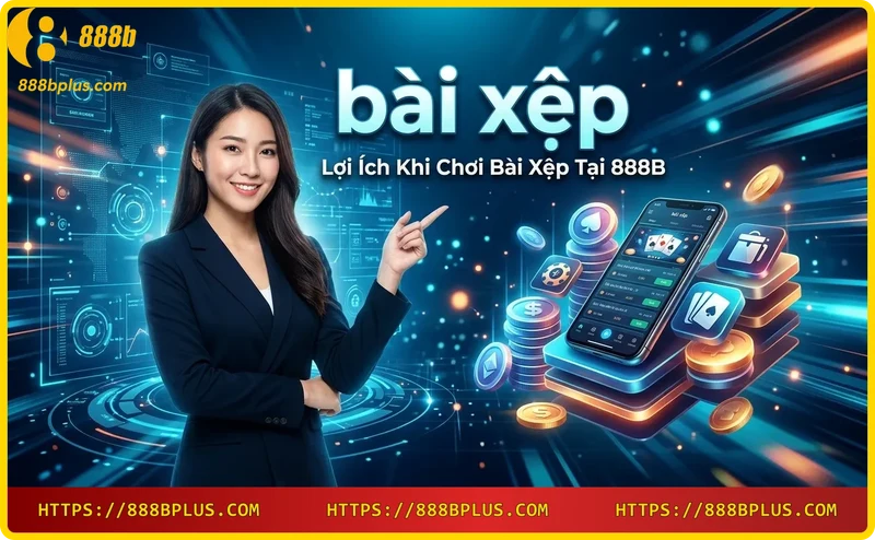 Điện thoại hiển thị giao diện bài xệp cùng chip vàng