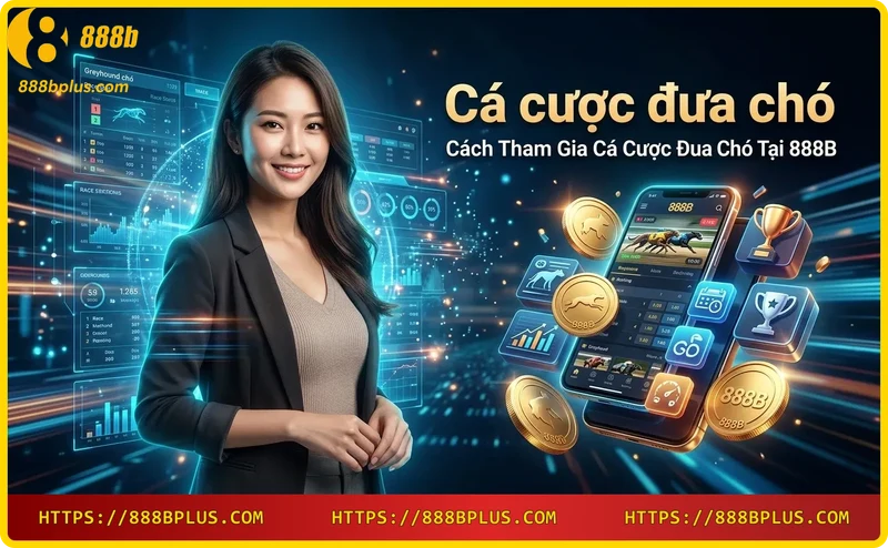 Điện thoại hiển thị giao diện cá cược đua chó 888B