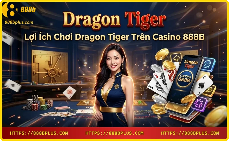 Giao diện Dragon Tiger trên điện thoại và máy tính với phong cách sang trọng
