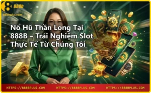 Người chơi bấm nút quay Nổ Hũ Thần Long trên nền neon