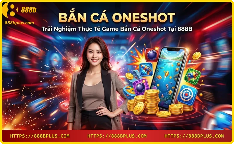 Người chơi trải nghiệm game bắn cá Oneshot trên màn hình lớn tại 888B